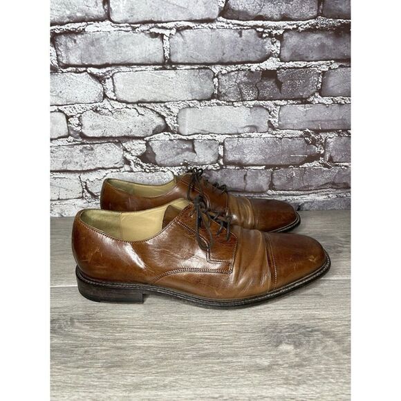 Johnston Murphy J. Murphy Brown Leather Cap Toe Oxford Dress Shoes Men Sz 10M US - Picture 12 of 16